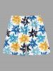 Imprimé floral coloré – Tenue de plage hawaïenne assortie pour couples - Bleu Ciel 