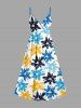 Imprimé floral coloré – Tenue de plage hawaïenne assortie pour couples - Bleu Ciel 