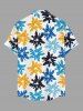 Tenue de plage hawaïenne assortie pour couple - Imprimé floral coloré - Bleu Ciel 
