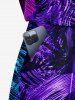 Tenue de plage assortie pour couple : chemise hawaïenne et combinaison courte - Imprimé dégradé cocotier - Concorde 