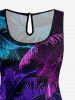 Tenue de plage assortie pour couple : chemise hawaïenne et combinaison courte - Imprimé dégradé cocotier - Concorde 