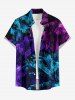 Tenue de plage assortie pour couple : chemise hawaïenne et combinaison courte - Imprimé dégradé cocotier - Concorde 