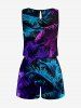 Tenue de plage assortie pour couple : chemise hawaïenne et combinaison courte - Imprimé dégradé cocotier - Concorde 