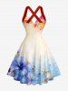 Hibiscus Flower Butterfly Ombre Sea Shell Print Matching Hawaii Beach Outfit For Couples -  