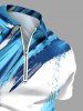 Brush Painting Print Hawaii Zipper Polo Shirt For Men -  