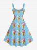 Robe A-line Ice Cream Print Hawaii - Bleu clair 4X