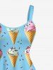 Robe A-line Ice Cream Print Hawaii - Bleu clair 4X