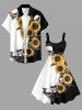 Robe trapèze Hawaii à imprimé crânes et tournesols - Noir S