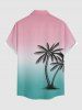 Chemise Hawaii à imprimé ombre cocotier, à boutons et poche, pour homme - Rose  3XL