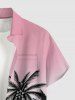 Chemise Hawaii à imprimé ombre cocotier, à boutons et poche, pour homme - Rose  3XL