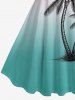 Coconut Tree Ombre Print Hawaii A Line Dress -  