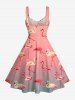 Robe trapèze à lacets Hawaii à imprimé ombré flamingo - Rose clair XXS
