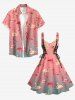 Robe trapèze à lacets Hawaii à imprimé ombré flamingo - Rose clair XXS