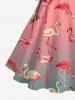 Robe trapèze à lacets Hawaii à imprimé ombré flamingo - Rose clair XXS