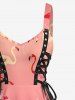 Robe trapèze à lacets Hawaii à imprimé ombré flamingo - Rose clair XXS