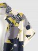 Flower Leaf Print Hawaii Button Pocket Shirt For Men -  
