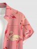 Ombre Flamingo Imprimé Hawaii Chemise À Boutons Et Poche Pour Homme - Rose clair 3XL