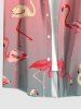 Ombre Flamingo Imprimé Hawaii Chemise À Boutons Et Poche Pour Homme - Rose clair 3XL
