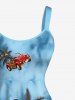 Coconut Tree Cars Sea Waves Seascape Print Hawaii Tank Dress(Adjustable Shoulder Strap) -  