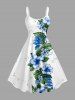 Hibiscus Flower Leaf Print Matching Hawaii Beach Outfit For Couples -  
