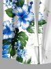 Hibiscus Flower Leaf Print Matching Hawaii Beach Outfit For Couples -  