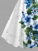 Hibiscus Flower Leaf Print Matching Hawaii Beach Outfit For Couples -  