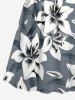 Flower Leaf Print Matching Hawaii Beach Outfit For Couples -  