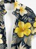Tropical Leaf Hibiscus Flower Print Matching Hawaii Beach Outfit For Couples -  