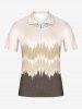 Chemise Polo homme à zip avec imprimé motif vague ombré Hawaii - Bronze S