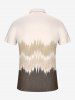 Polo homme à motif vague ombrée imprimé Hawaii avec zip - Bronze M