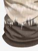 Polo homme à motif vague ombrée imprimé Hawaii avec zip - Bronze M