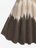 Robe trapèze Hawaii à imprimé vague dégradé - Bronze XXS