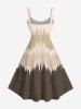 Robe A-line imprimé motif vague ombre - Bronze M
