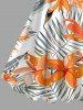 Robe débardeur Hawaii à imprimé fleurs et feuilles tropicales (bretelles réglables) - Orange M
