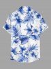 Hibiscus Flower Tropical Leaf Print Buttons Pocket Hawaii Shirt For Men -  