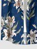 Flowers Leaf Print Buttons Pocket Hawaii Shirt For Men -  