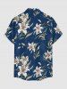 Flowers Leaf Print Buttons Pocket Hawaii Shirt For Men -  