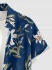 Flowers Leaf Print Buttons Pocket Hawaii Shirt For Men -  