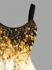Robe débardeur Hawaii ombrée à sequins scintillants et impression 3D - Brun Doré S