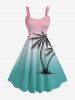 Coconut Tree Ombre Print Matching Hawaii Beach Outfit For Couples -  