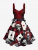Skull Poker Card Print Matching Hawaii Beach Outfit For Couples -  