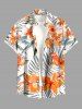 Imprimé fleurs et feuilles tropicales - Tenue de plage hawaïenne assortie pour couple - Orange 