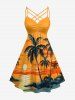 Coconut Tree Skulls Sun Seascape Print Matching Hawaii Beach Outfit For Couples -  