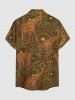 Giraffe Ethnic Floral Print Buttons Pocket Hawaii Shirt For Men -  