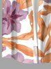 Chemise hawaïenne pour homme à imprimé fleurs et feuilles tropicales, avec boutons et poche - Violet Terne S