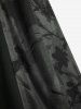 Robe cami à imprimé fleurs tie-dye, à fronces, à laçage, patchwork, ourlet mouchoir - Gris L