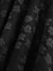 Robe débardeur asymétrique froncée en jacquard dentelle fleurie - Noir M
