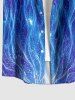 Fire Flame Galaxy Glitter 3D Print Buttons Pocket Hawaii Shirt For Men -  