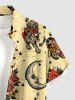 Chemise hawaïenne pour homme à imprimé crâne, fleur, papillon, tigre, pastèque, avec boutons et poche -  3XL