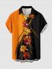 Tenue de plage hawaïenne assortie à imprimé fleurs colorblock pour couples - Orange 